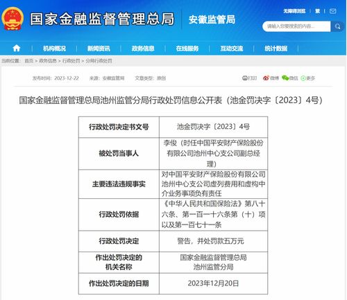 虚列费用 虚构中介业务 中国平安财险池州中心支公司被罚30万元凤凰网安徽 凤凰网
